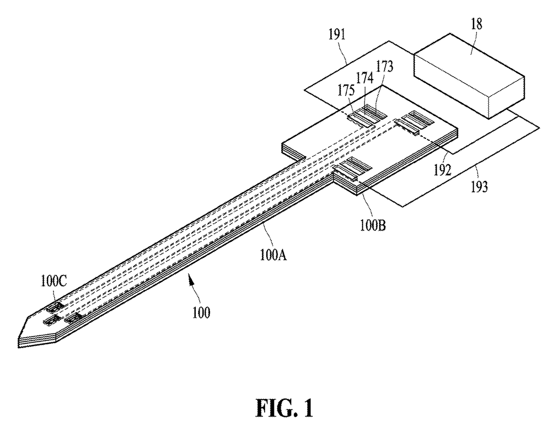 Patent drawing of a probe for sensing cellular signals