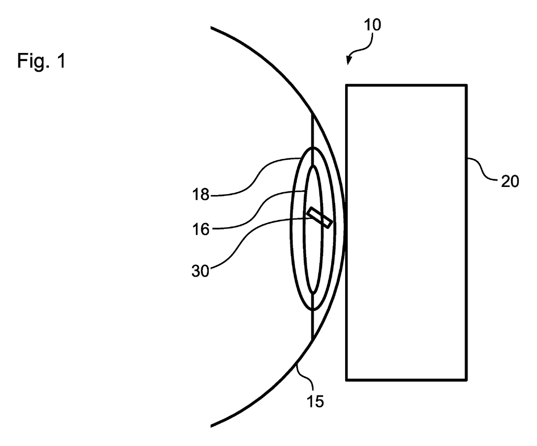 Patent drawing of a phacoemulsification system positioned at the eye